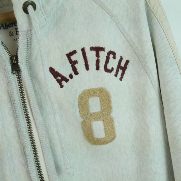 Vintage Abercrombie & Fitch XXL Full Zip Hoodie Y2K Distressed Spell Out Logo - Picture 2 of 16